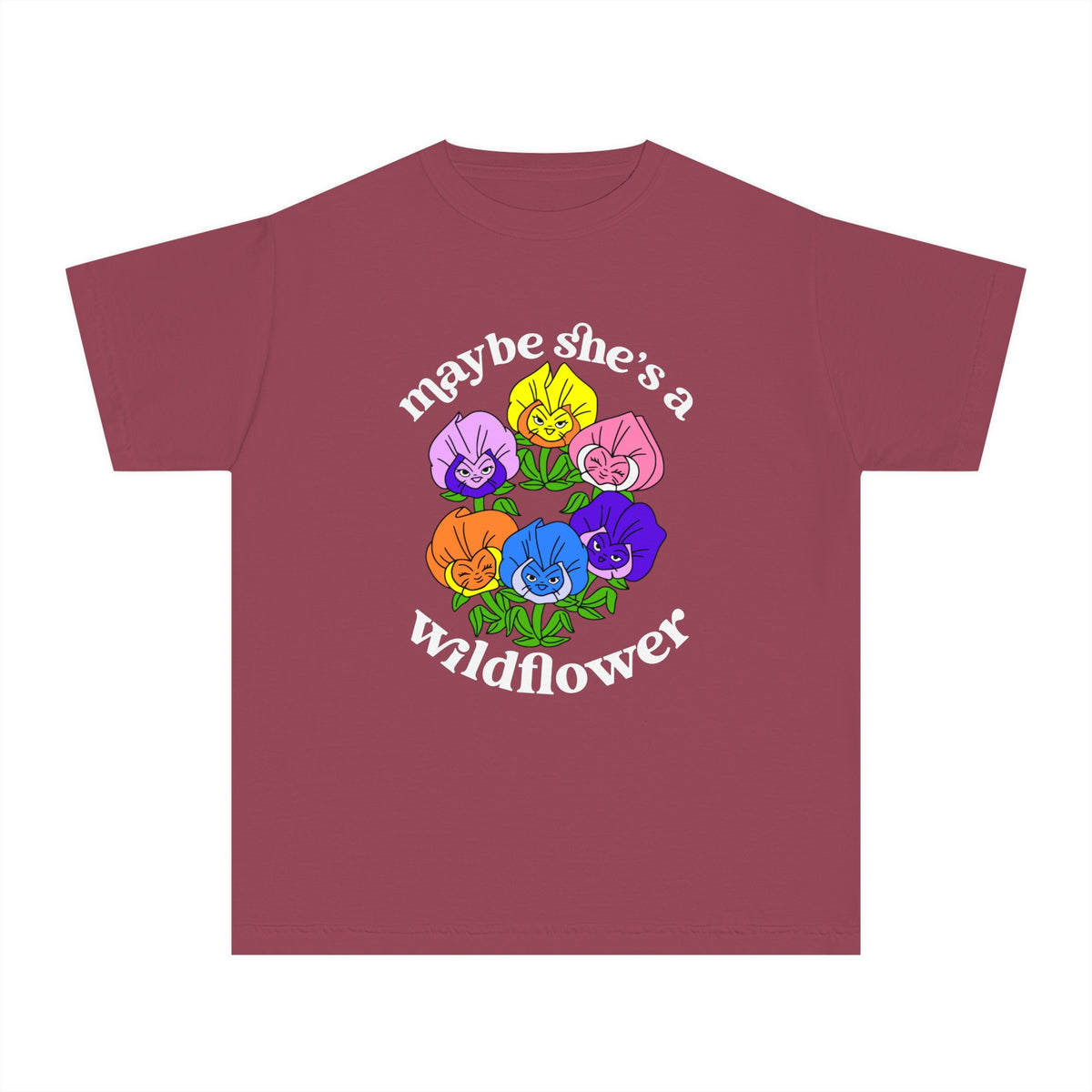 Maybe She’s A Wildflower Comfort Colors Youth Midweight Tee