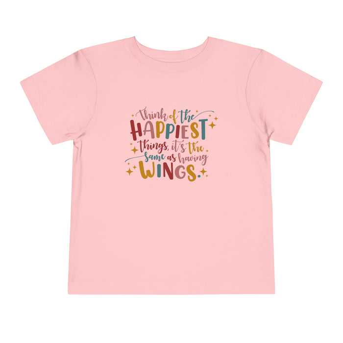 Think of the Happiest Things Bella Canvas Toddler Short Sleeve Tee