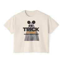 Trick or Treat Down Main Street Comfort Colors Women's Boxy Tee