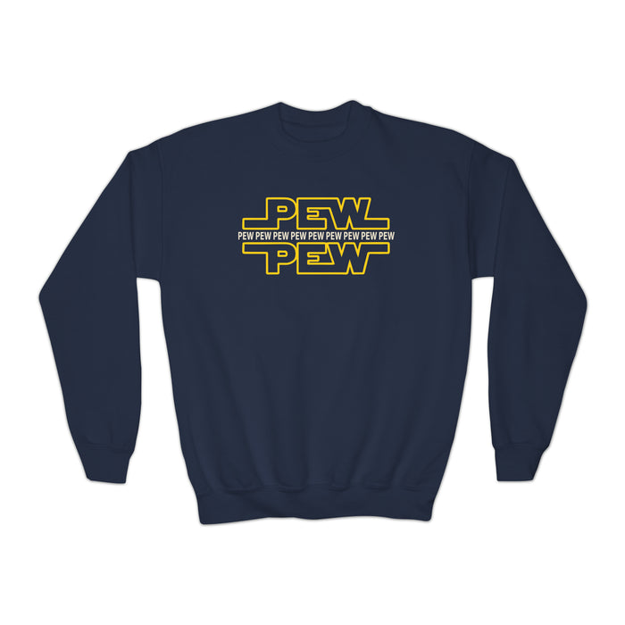 PEW PEW PEW Gildan Youth Crewneck Sweatshirt