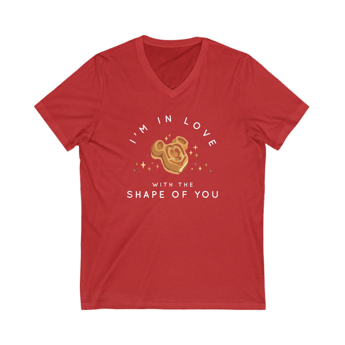 I'm In Love With The Shape Of You Unisex Bella Canvas Jersey Short Sleeve V-Neck Tee