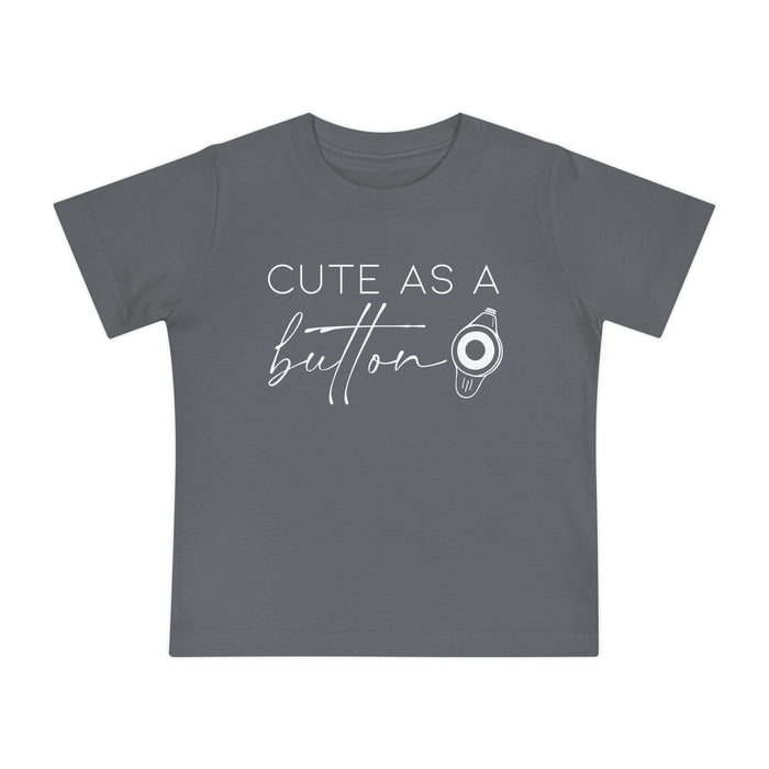 Cute As A Button Bella Canvas Baby Short Sleeve T-Shirt