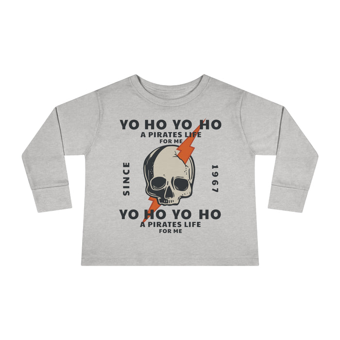 Yo Ho Pirates Life For Me Rabbit Skins Toddler Long Sleeve Tee