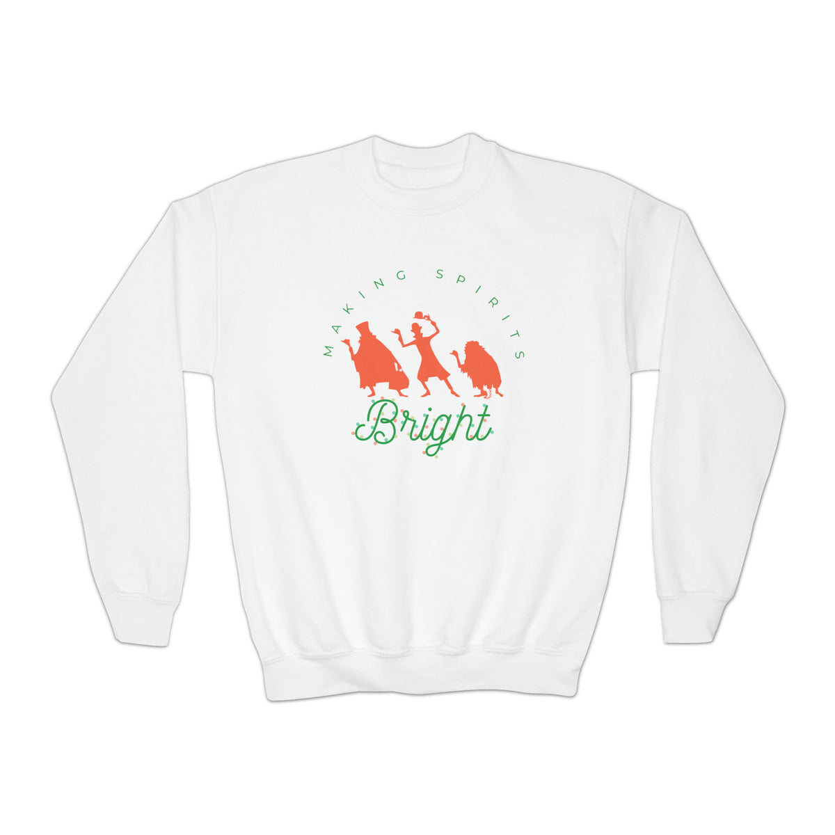 Making Spirits Bright Gildan Youth Crewneck Sweatshirt