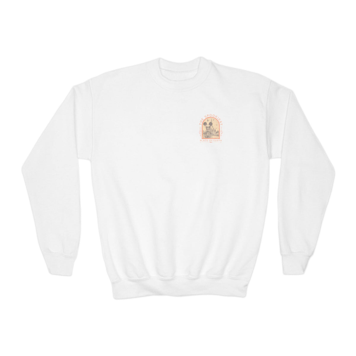 The Spookiest Place on Earth Gildan Youth Crewneck Sweatshirt