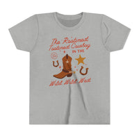 The Rootinest Tootinest Cowboy in the Wild Wild West Bella Canvas Youth Short Sleeve Tee