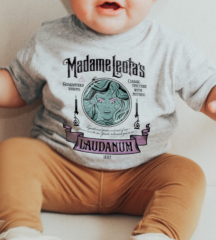 Madame Leota’s Laudanum Teal Bella Canvas Baby Short Sleeve T-Shirt