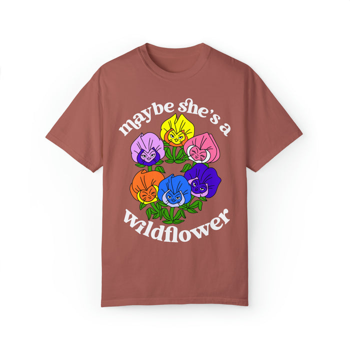 Maybe She’s A Wildflower Comfort Colors Unisex Garment-Dyed T-shirt