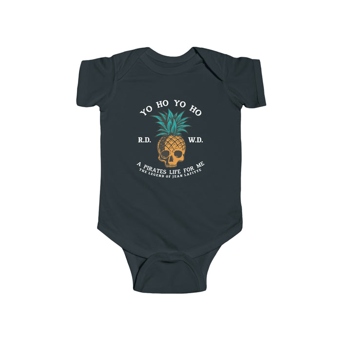 Yo Ho Pirates Life For Me Rabbit Skins Infant Fine Jersey Bodysuit