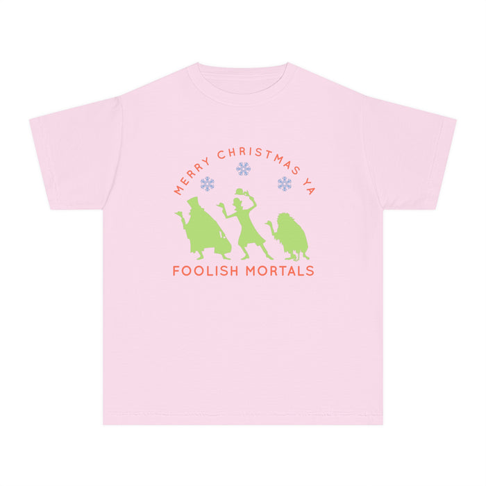 Merry Christmas Ya Foolish Mortals Comfort Colors Youth Midweight Tee