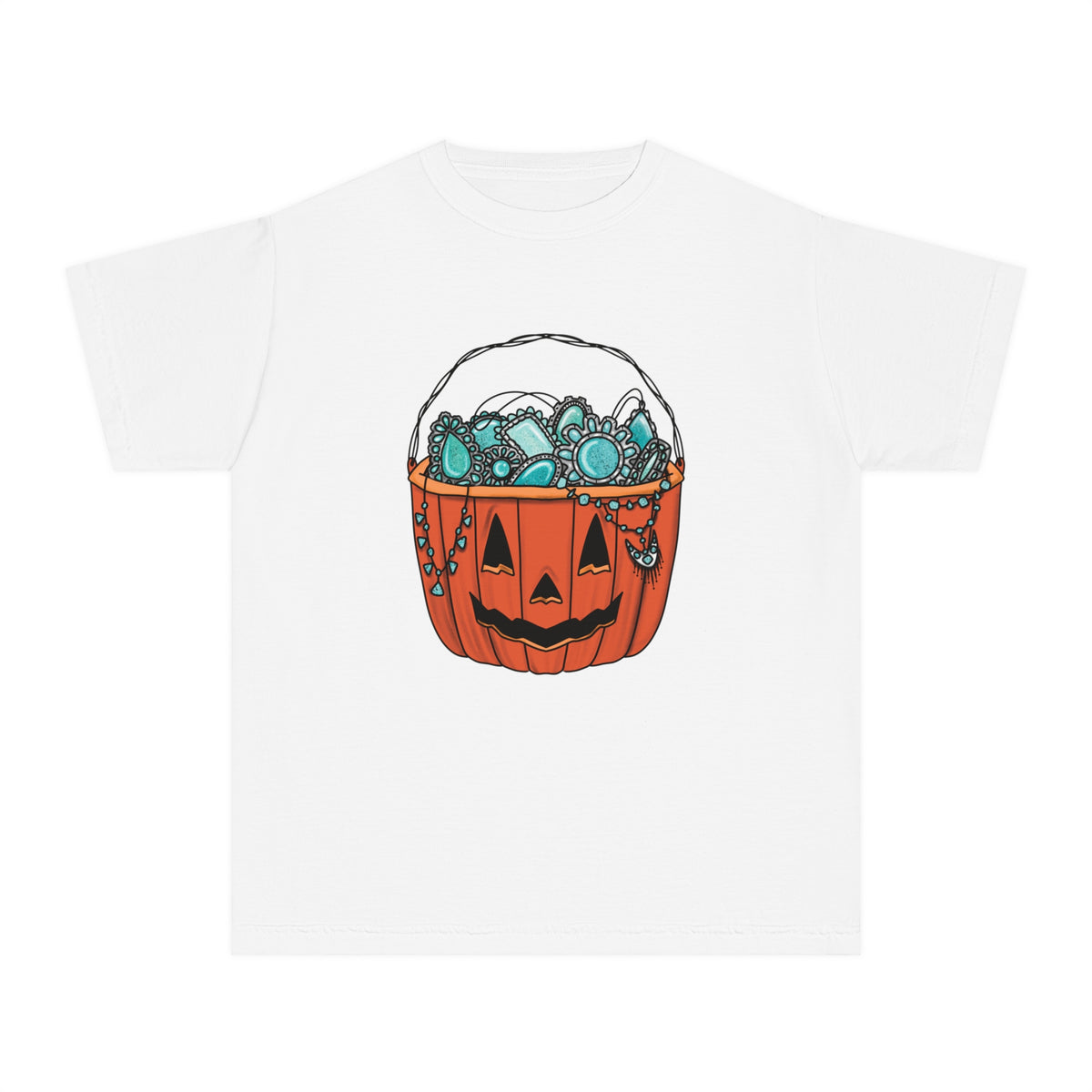 Turquoise Pumpkin Comfort Colors Youth Midweight Tee