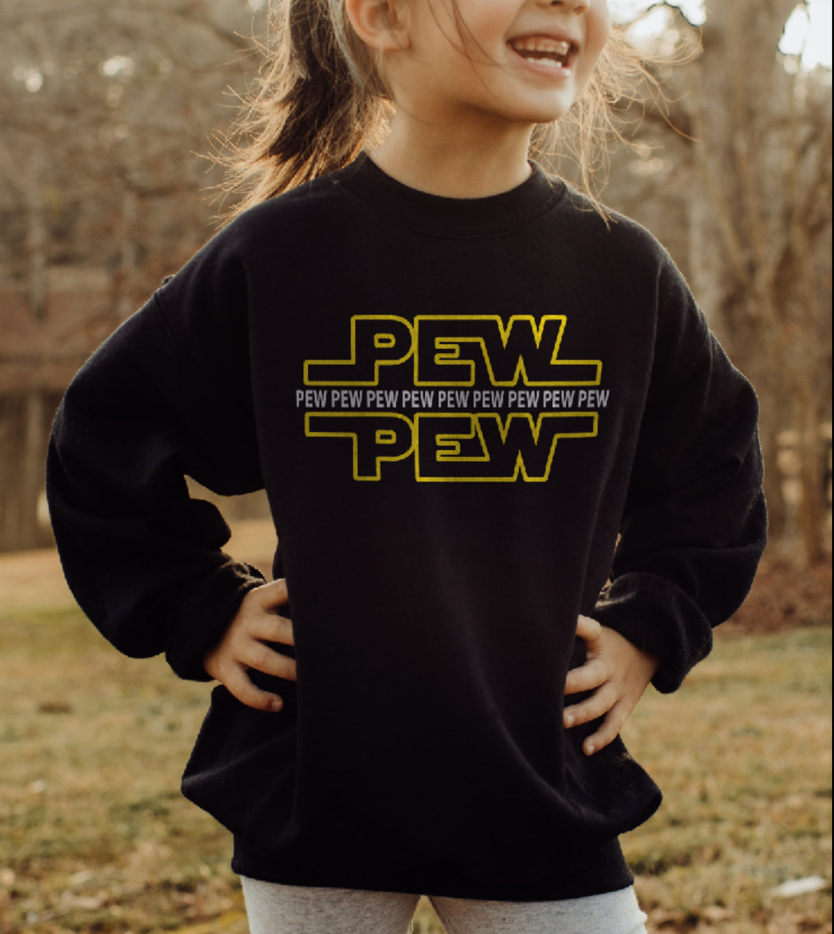 PEW PEW PEW Gildan Youth Crewneck Sweatshirt