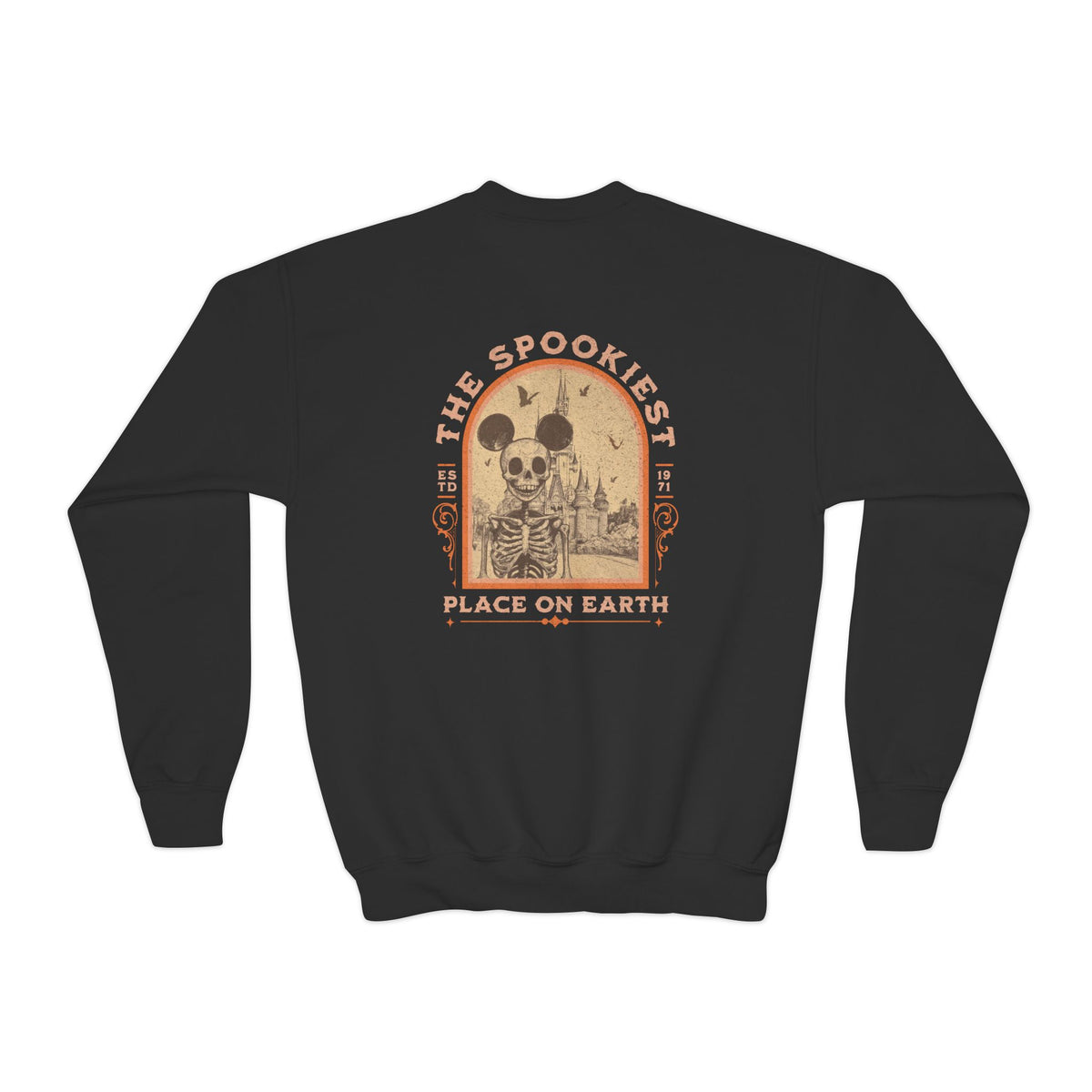 The Spookiest Place on Earth Gildan Youth Crewneck Sweatshirt