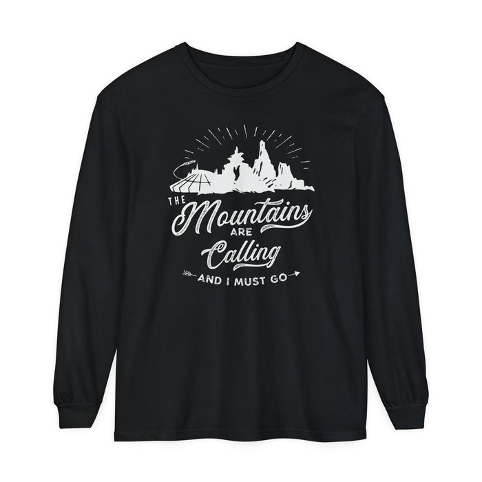 The Mountains Are Calling Comfort Colors Unisex Garment-dyed Long Sleeve T-Shirt