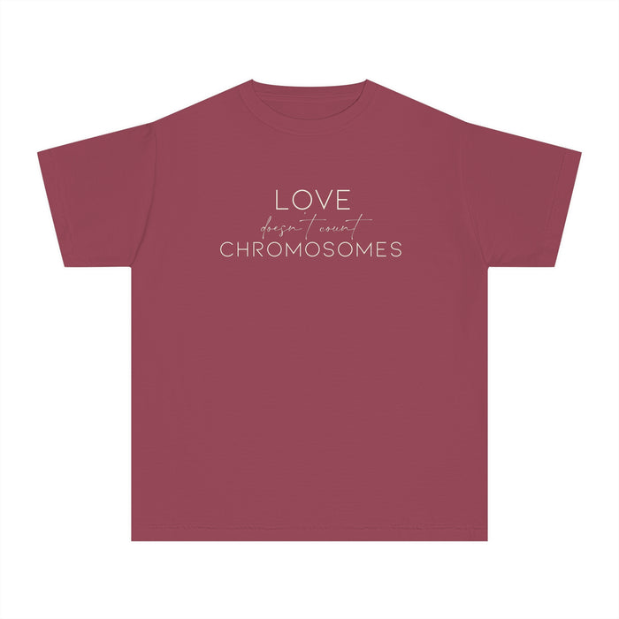 Love Doesn’t Count Chromosomes Comfort Colors Youth Midweight Tee