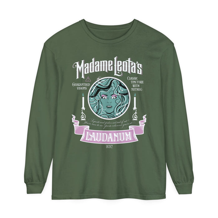 Madame Leota’s Laudanum Teal Comfort Colors Unisex Garment-dyed Long Sleeve T-Shirt