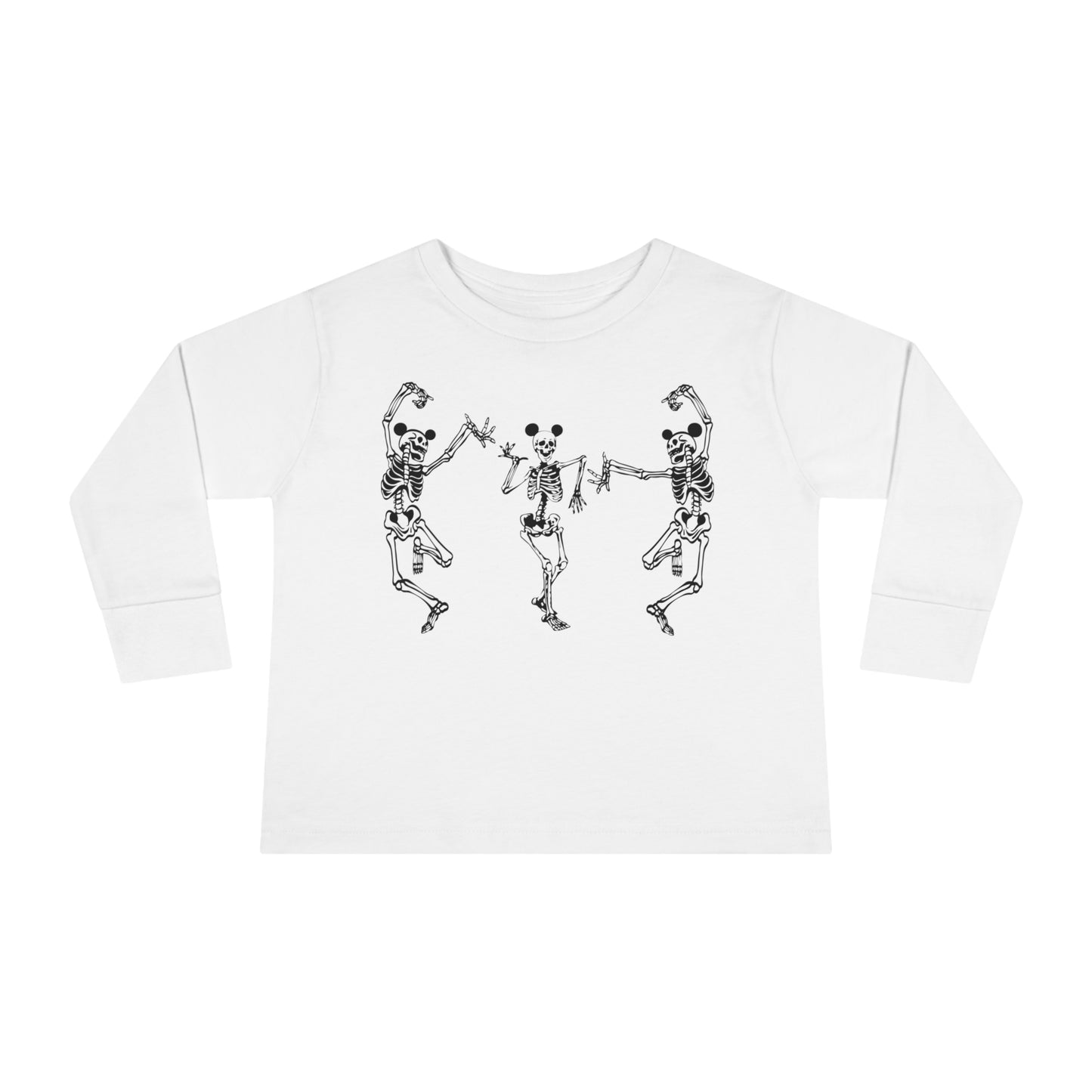 Dancing Skeletons with Ears Rabbit Skins Toddler Long Sleeve Tee