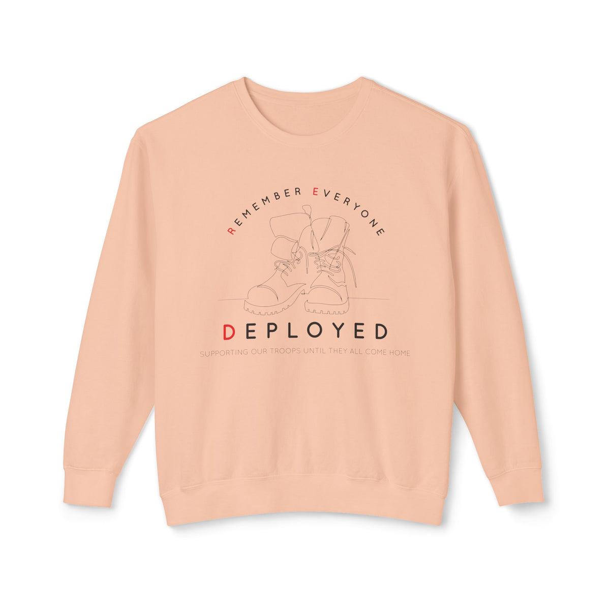 Remember Everyone Deployed R.E.D. Unisex Lightweight Comfort Colors Crewneck Sweatshirt