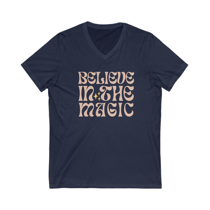 Believe In The Magic Bella Canvas Unisex Jersey Short Sleeve V-Neck Tee