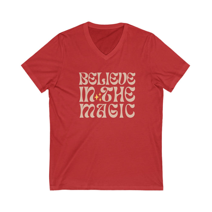 Believe In The Magic Bella Canvas Unisex Jersey Short Sleeve V-Neck Tee