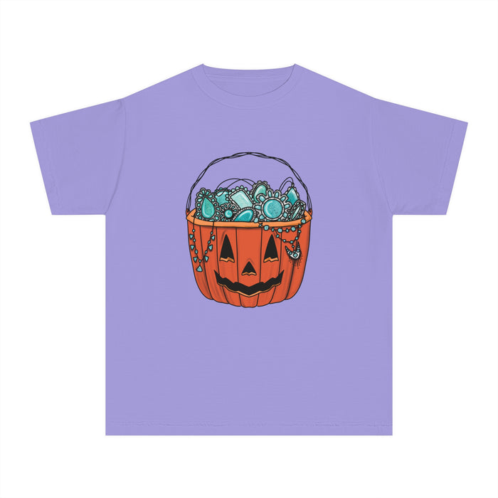 Turquoise Pumpkin Comfort Colors Youth Midweight Tee