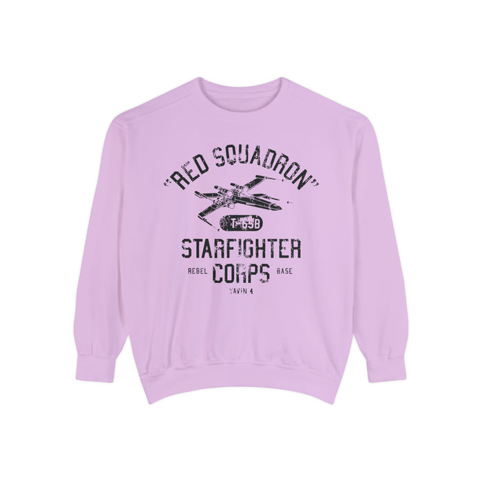 Red Squadron Starfighter Corps Comfort Colors Unisex Garment-Dyed Sweatshirt