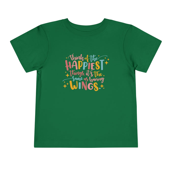 Think of the Happiest Things Bella Canvas Toddler Short Sleeve Tee