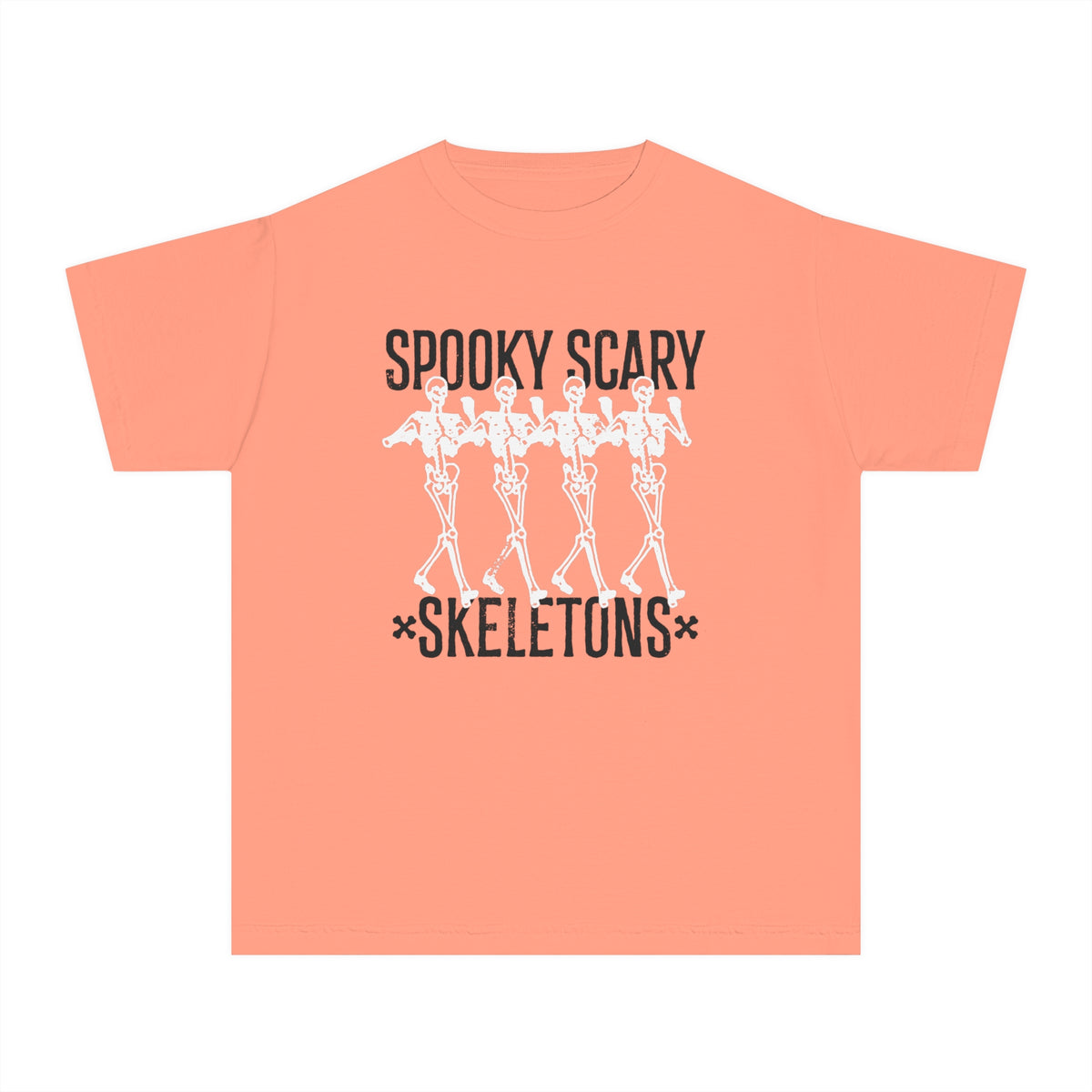 Spooky Scary Skeleton Comfort Colors Youth Midweight Tee