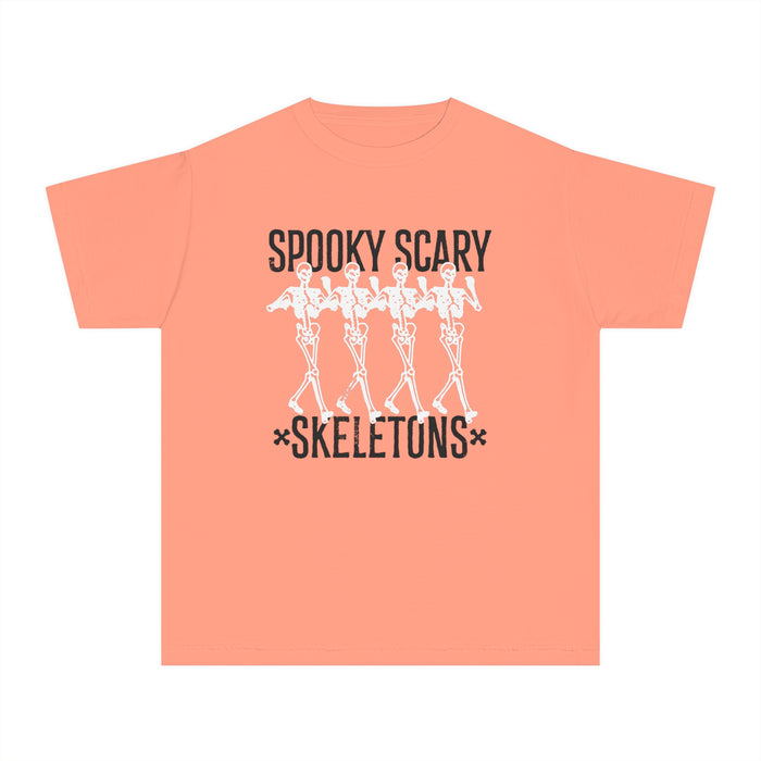 Spooky Scary Skeleton Comfort Colors Youth Midweight Tee