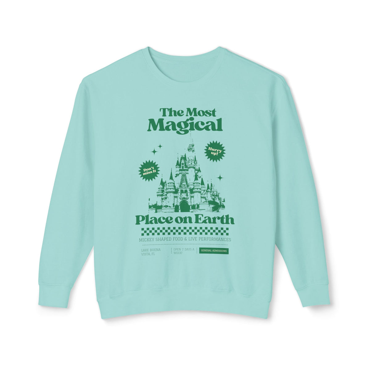 The Most Magical Place on Earth Unisex Lightweight Comfort Colors Crewneck Sweatshirt