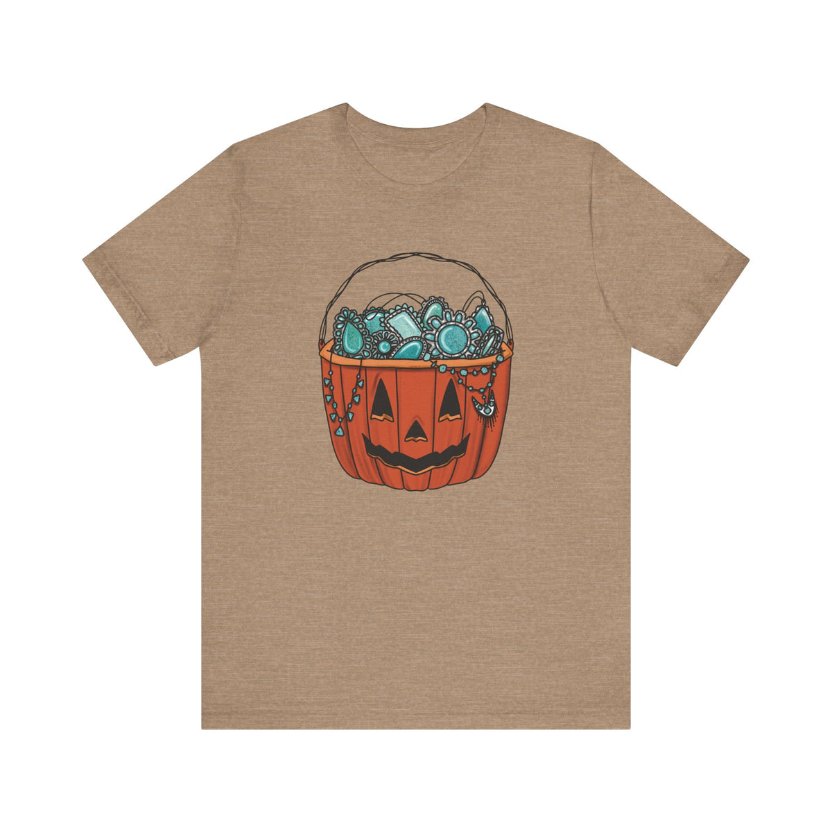 Turquoise Pumpkin Bella Canvas Unisex Jersey Short Sleeve Tee