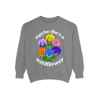 Maybe She’s A Wildflower Comfort Colors Unisex Garment-Dyed Sweatshirt