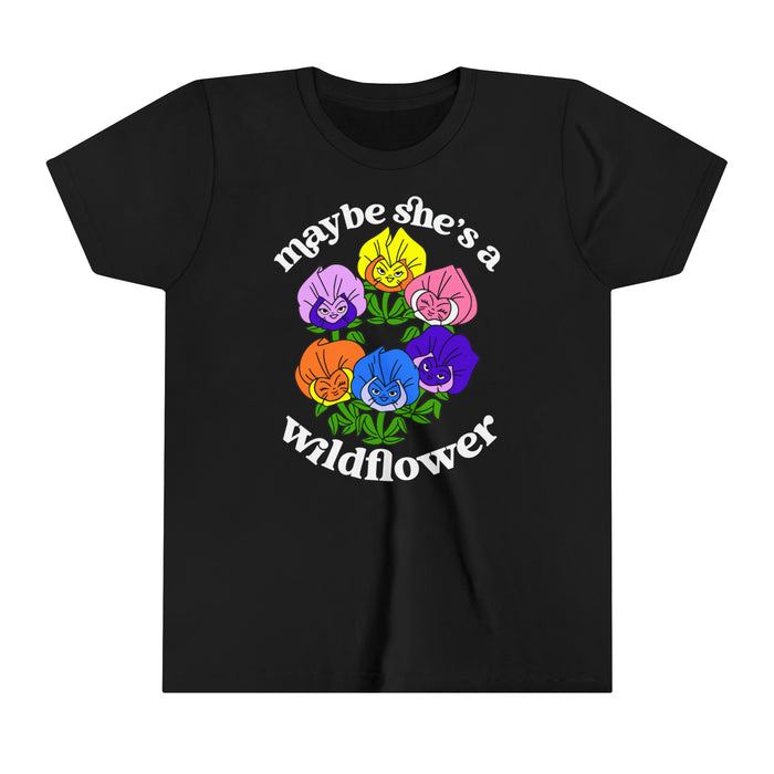 Maybe She’s A Wildflower Bella Canvas Youth Short Sleeve Tee