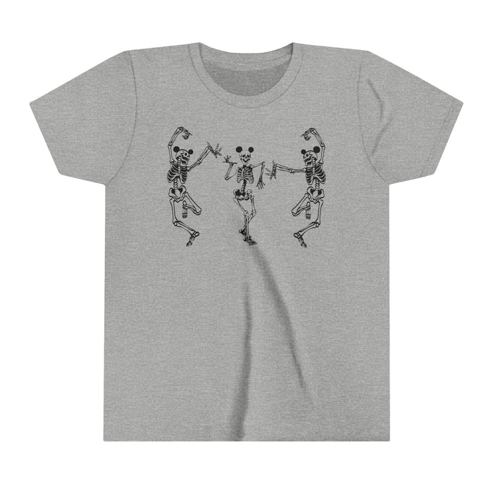 Dancing Skeletons with Ears Bella Canvas Youth Short Sleeve Tee