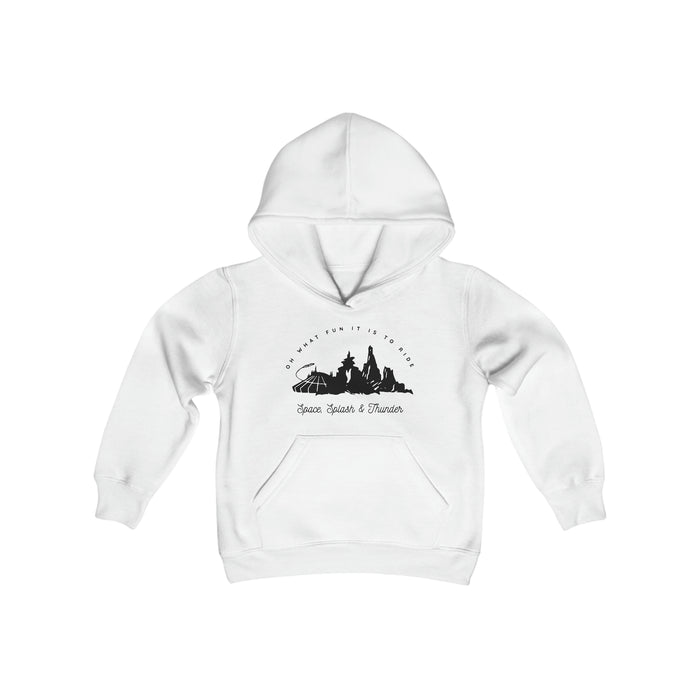 Oh What Fun It Is To Ride Gildan Youth Heavy Blend Hooded Sweatshirt