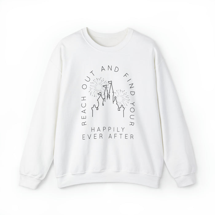 Reach Out And Find Your Happily Ever After Gildan Unisex Heavy Blend™ Crewneck Sweatshirt