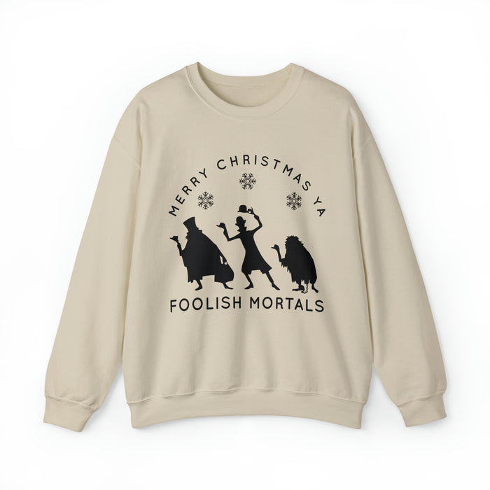 Merry Christmas Ya Foolish Mortals Gildan Unisex Heavy Blend™ Crewneck Sweatshirt