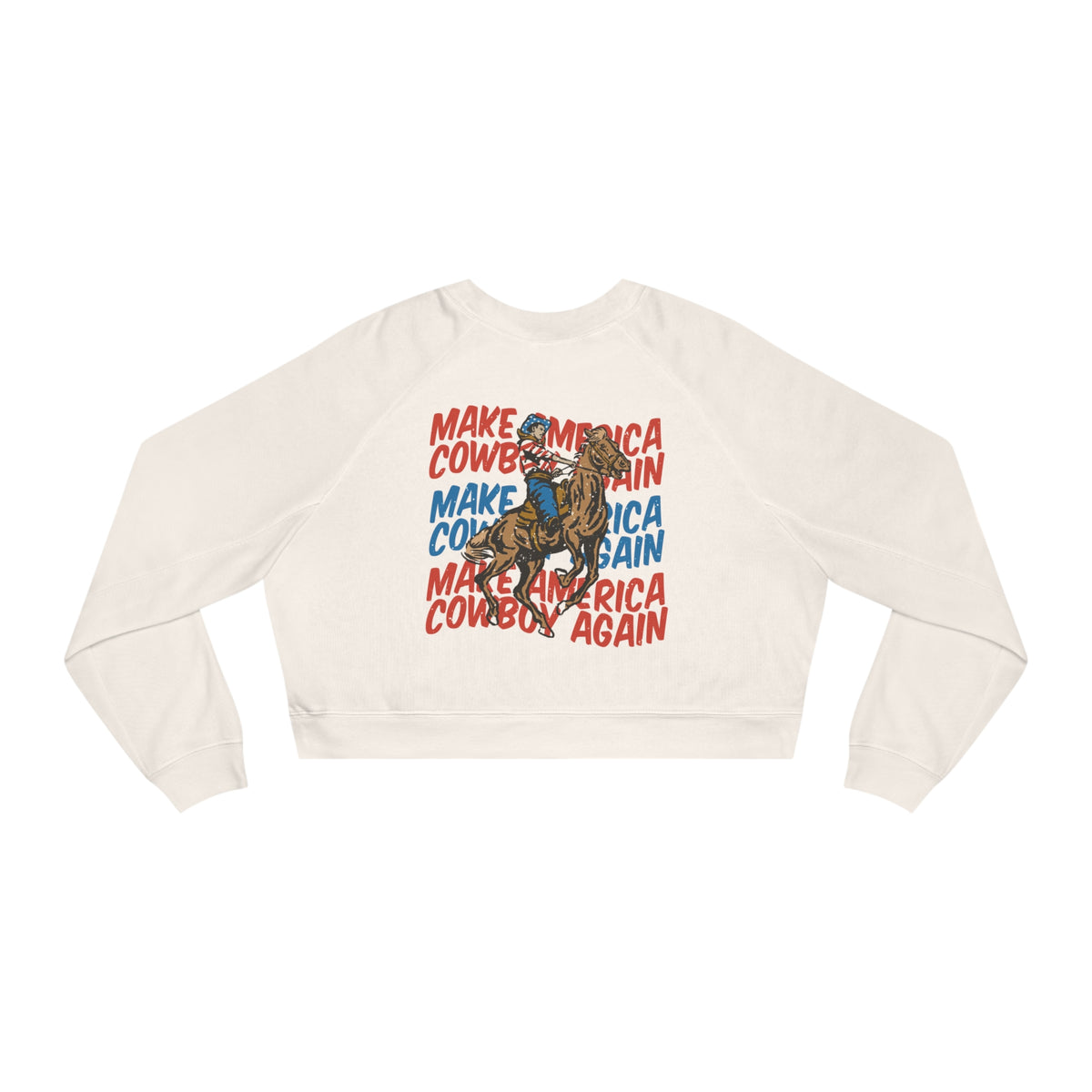 Make America Cowboy Again Bella Canvas Women's Cropped Fleece Pullover