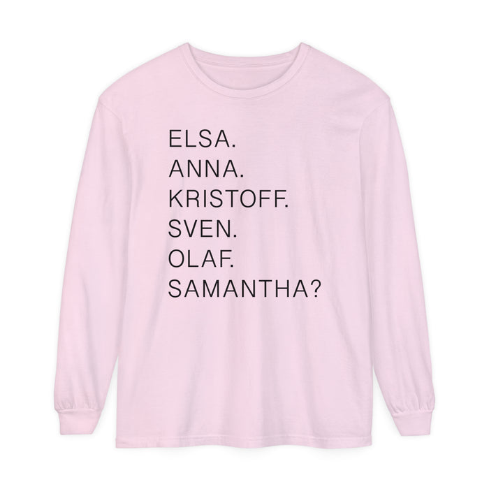 Frozen Character Names Comfort Colors Unisex Garment-dyed Long Sleeve T-Shirt