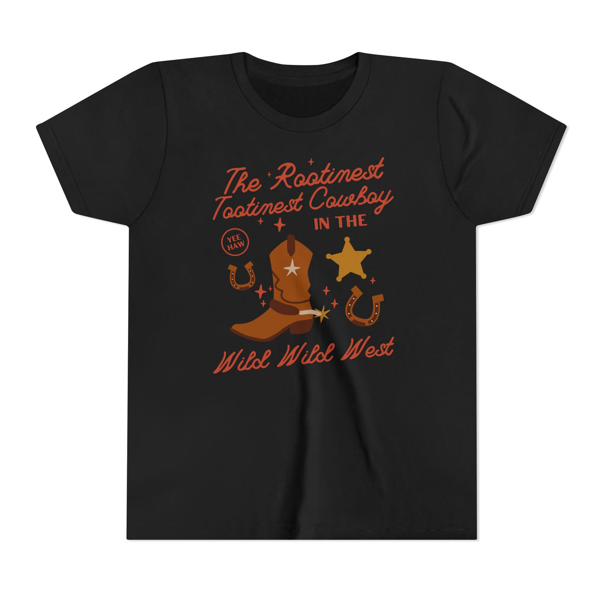 The Rootinest Tootinest Cowboy in the Wild Wild West Bella Canvas Youth Short Sleeve Tee