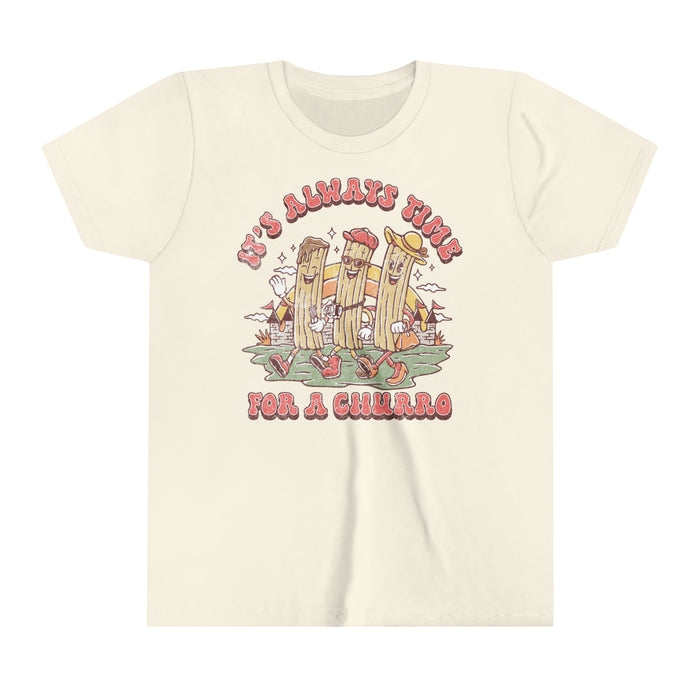 It's Always Time For A Churro Bella Canvas Youth Short Sleeve Tee