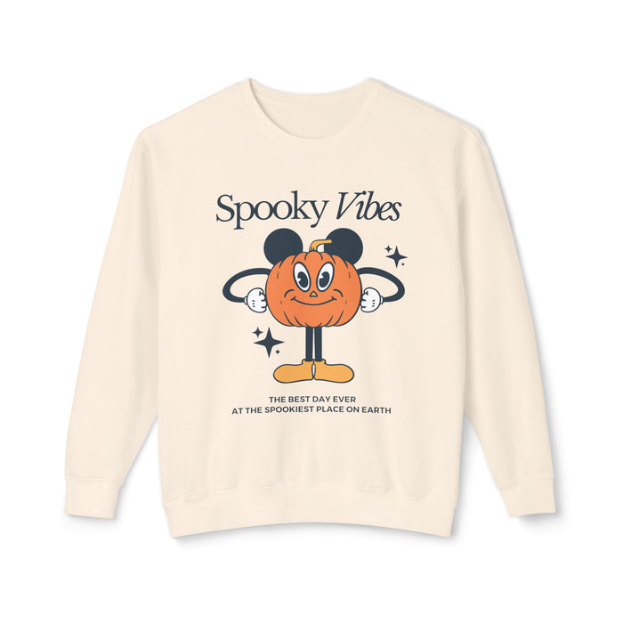 Spooky Vibes Unisex Lightweight Comfort Colors Crewneck Sweatshirt