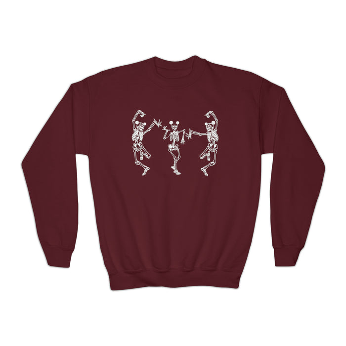 Dancing Skeletons with Ears Gildan Youth Crewneck Sweatshirt