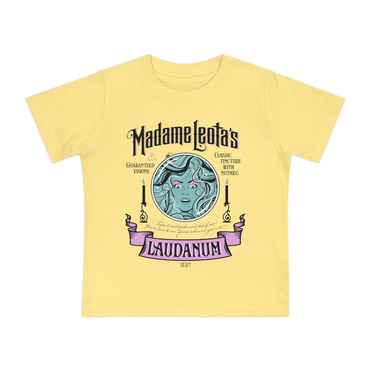 Madame Leota’s Laudanum Teal Bella Canvas Baby Short Sleeve T-Shirt