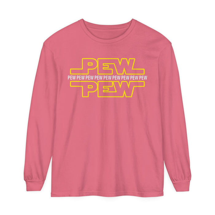 PEW PEW PEW Comfort Colors Unisex Garment-dyed Long Sleeve T-Shirt