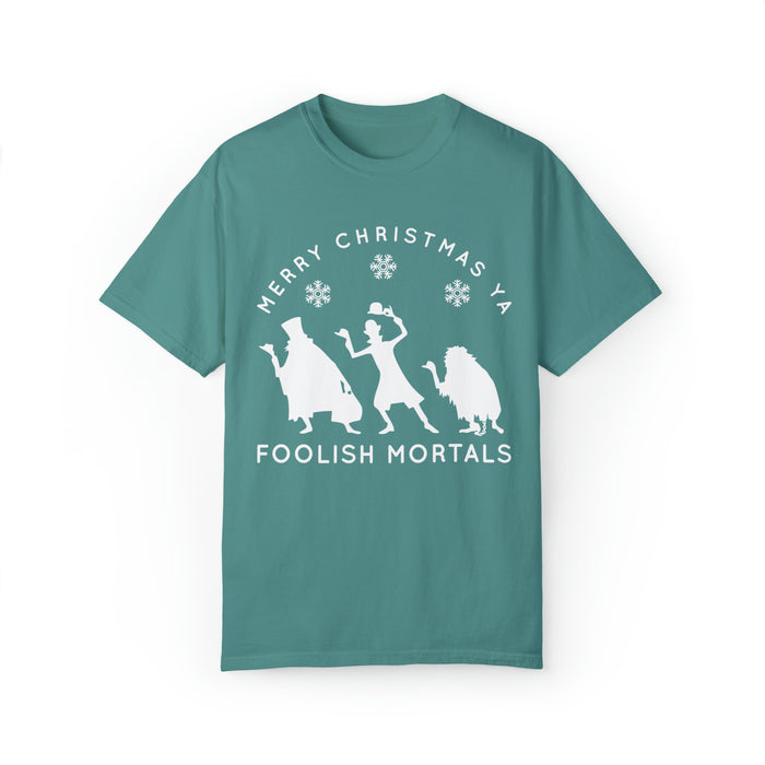 Merry Christmas Ya Foolish Mortals Comfort Colors Unisex Garment-Dyed T-shirt