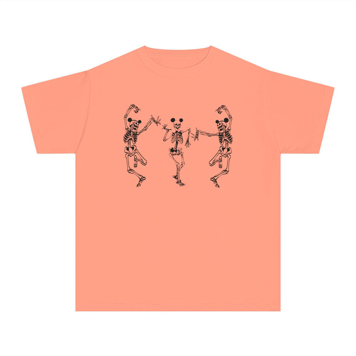 Dancing Skeletons with Ears Comfort Colors Youth Midweight Tee