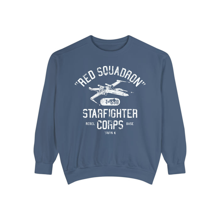 Red Squadron Starfighter Corps Comfort Colors Unisex Garment-Dyed Sweatshirt