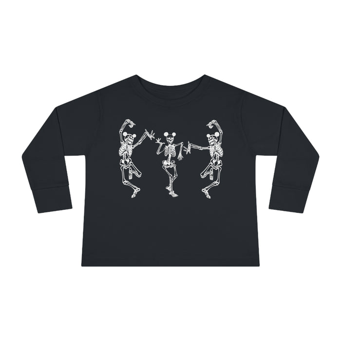 Dancing Skeletons with Ears Rabbit Skins Toddler Long Sleeve Tee