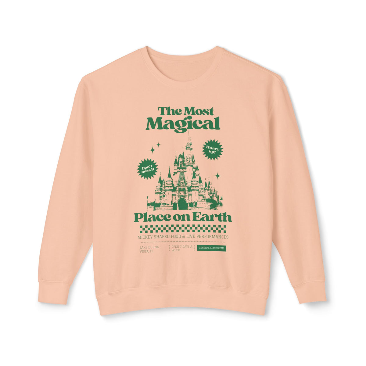 The Most Magical Place on Earth Unisex Lightweight Comfort Colors Crewneck Sweatshirt